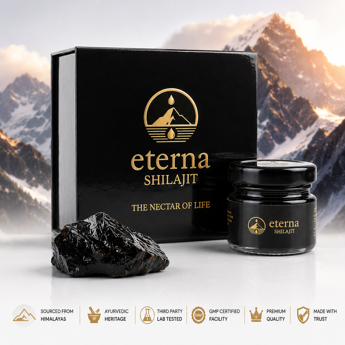 Himalayan Eterna Shilajit  100% Pure, High Altitude Resin - Eterna Shilajit